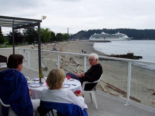 Watching the boats pass by