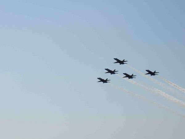 Blue angels fly past - very close and vey loud