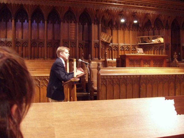 Cathedral organist before a recital