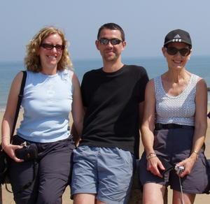 Kylie, Tom and Bronwyn at Arromanches