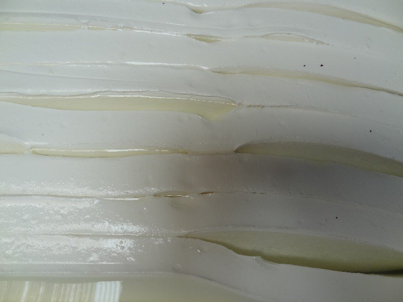 'slices' of solidified latex