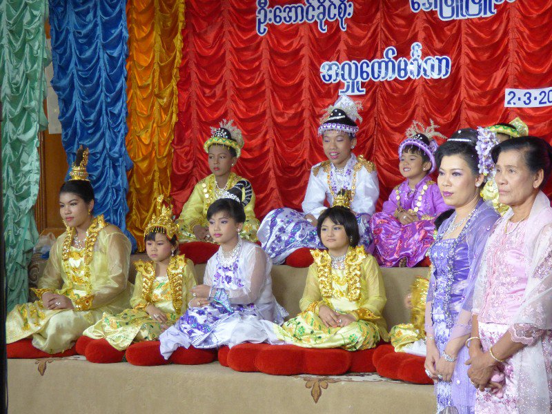 soon to be novice monks with their sisters in the front row