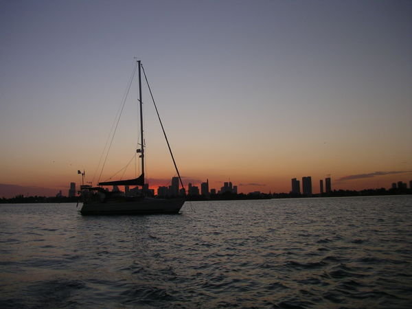 coucher du soleil à Miami Beach
