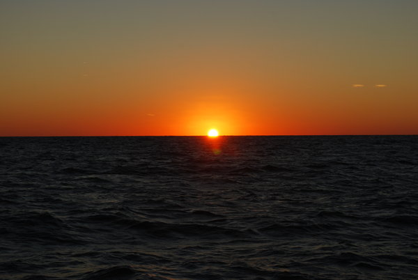 coucher du soleil en mer
