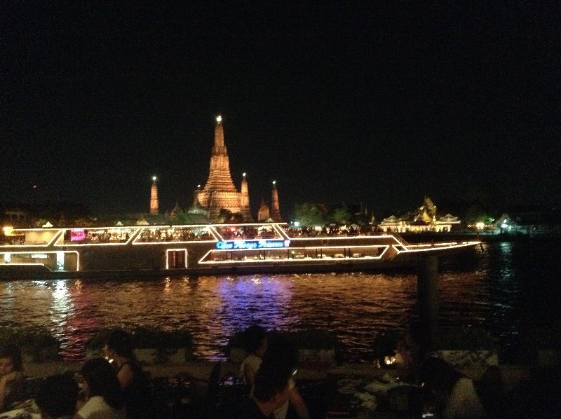 Wat Arun view across river from restaurant