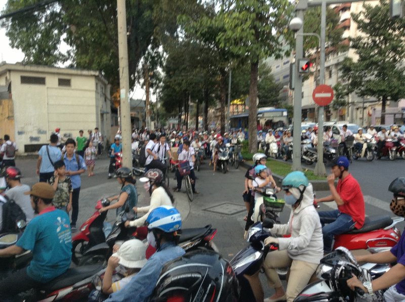 Leaving Saigon, usual traffic