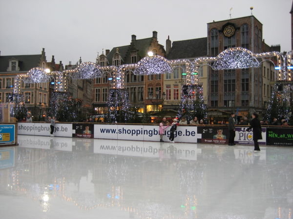 Ice skating in the centre of Brugge