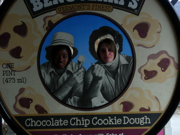 Oumou and Aurore at ben and jerry's