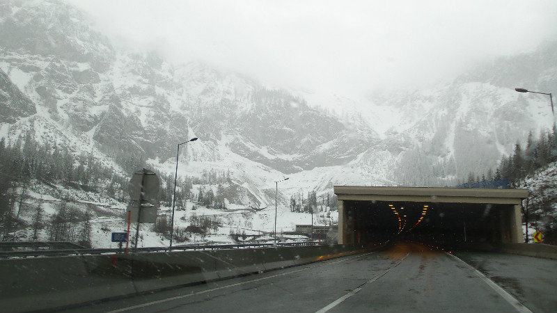 Into the mountain tunnel