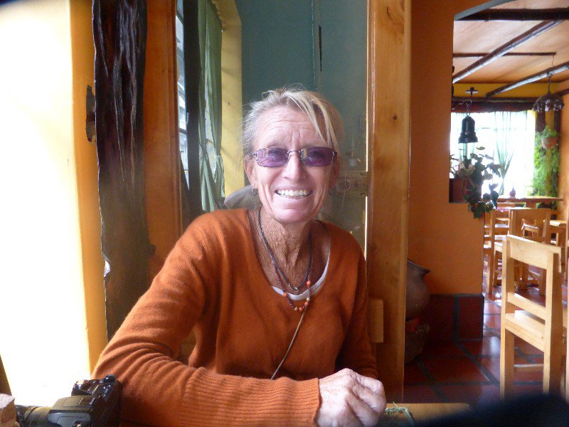 Linda at the Otavalo restaurant