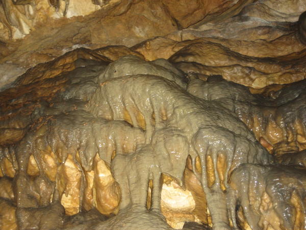 Slimy cave rocks