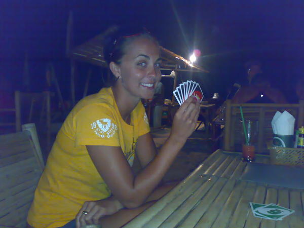 playing lots cards!!