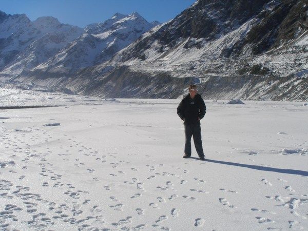 Standing on a frozen lake!