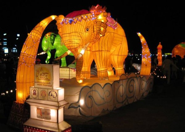 Lighted Elephant Displays at Chang Puak Gate