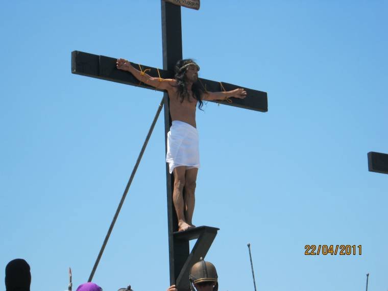 penitent is nailed to the cross
