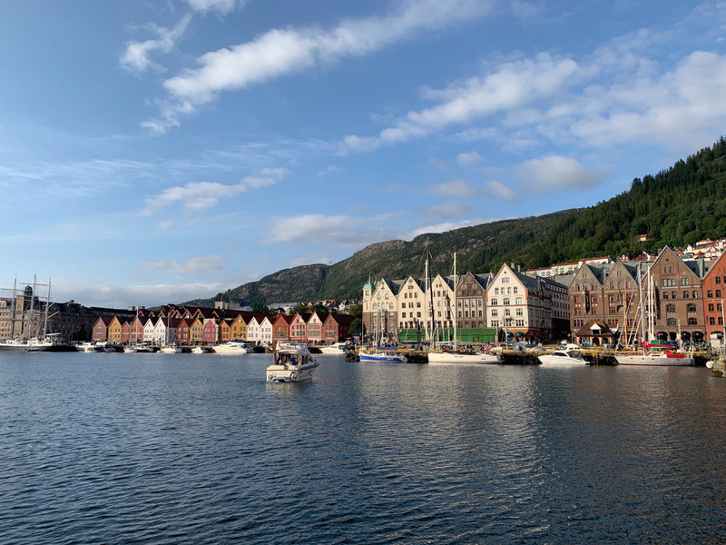 Old wooden houses at Bryggen port area