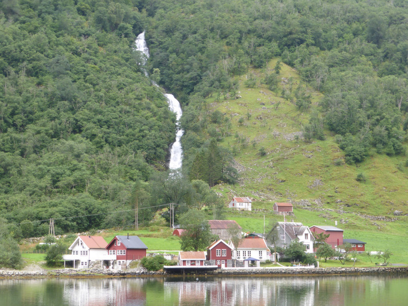 One of many small villages along the fjord