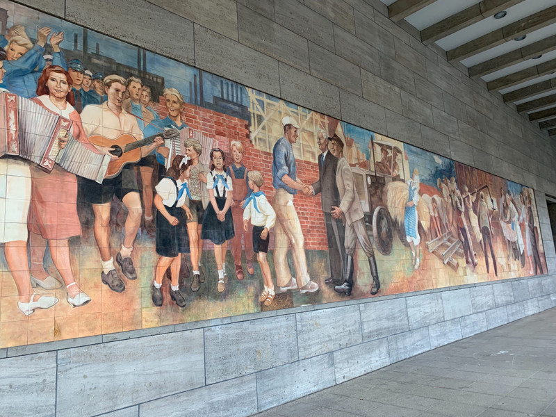 Propaganda mural on SS Headquarters wall