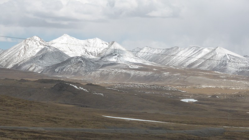 View of Himalayas from high pass