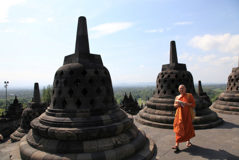 Monk at Borobudur