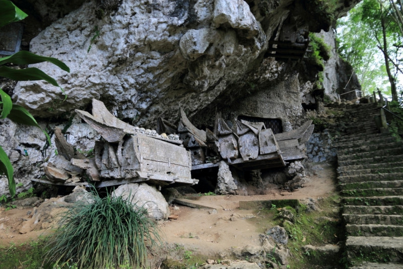 Toraja cliff tombs, much decayed
