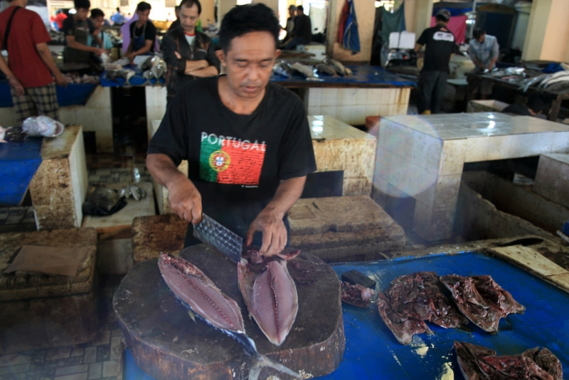 Our tuna being prepared