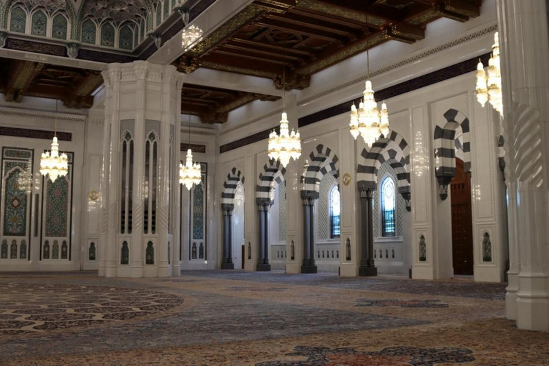Sultan Qaboos Mosque interior with carpet