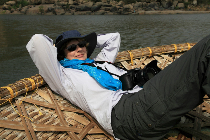 At leisure in the coracle