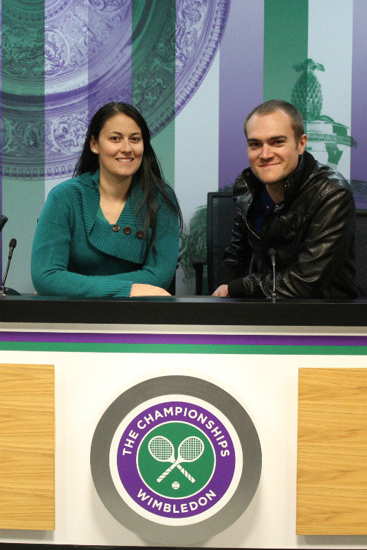 Being interviewed at Wimbledon