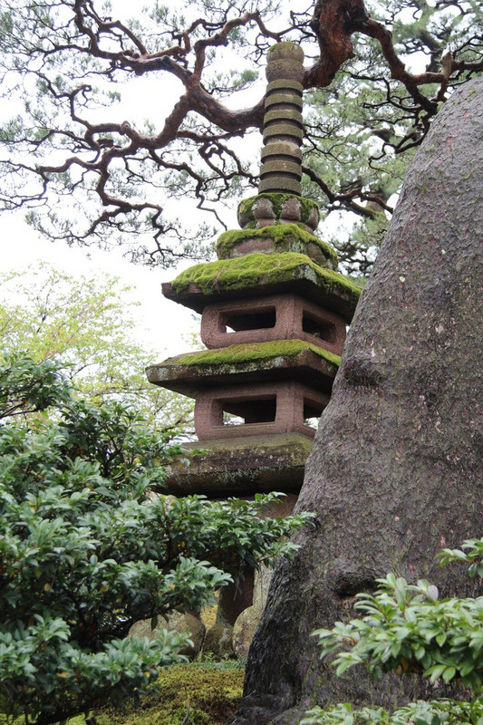 Kenrokuen Gardens - shrine tucked among the trees.