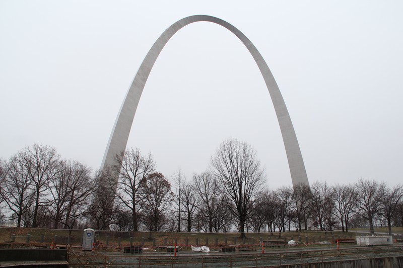St. Louis Arch in the rain