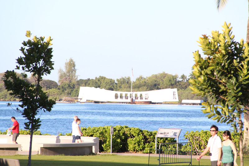 Arizona Memorial across the harbour