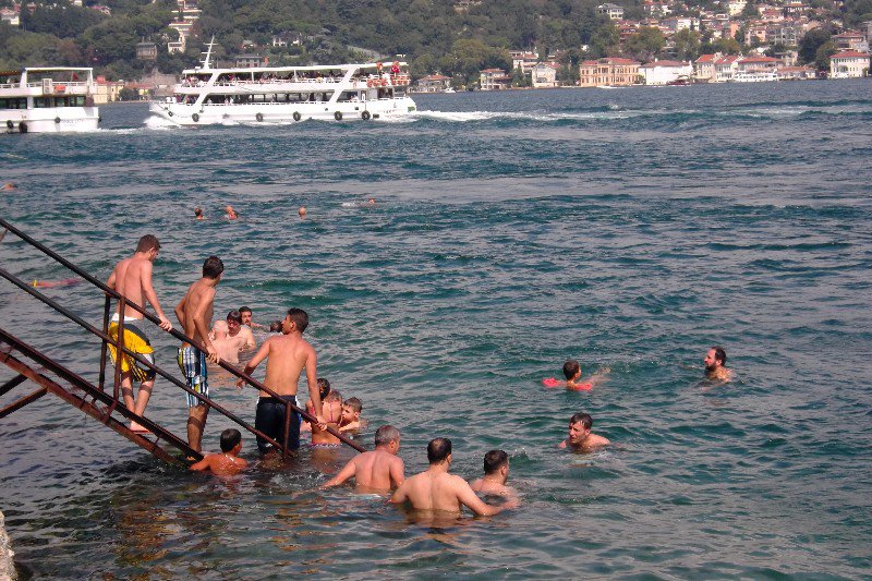 Swimming in the Bosphorus near Rumeli