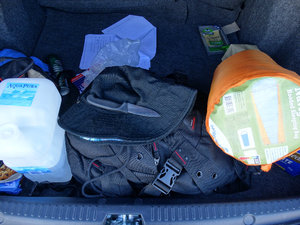 Equipment in car boot