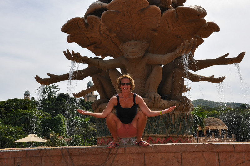 monkey fountain at the valley of the waves