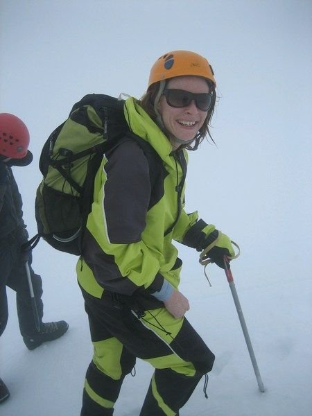 Heather climbing Volcano - 2500 metres