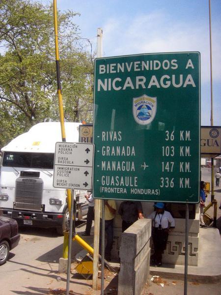 The Nicaraguan please travel to another city sign