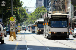 Melb city trams