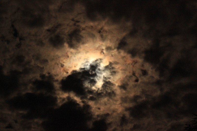 Moon and clouds