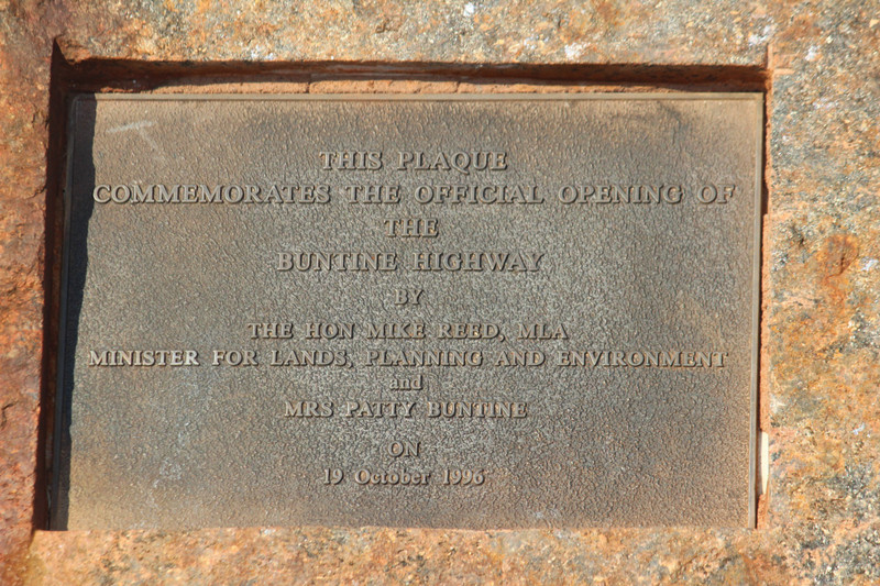 Plaque for Buntine Hwy