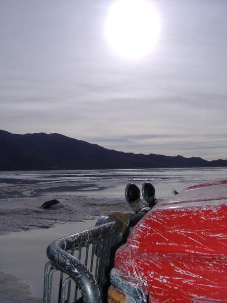 Our trusty truck and the end of the salt flats