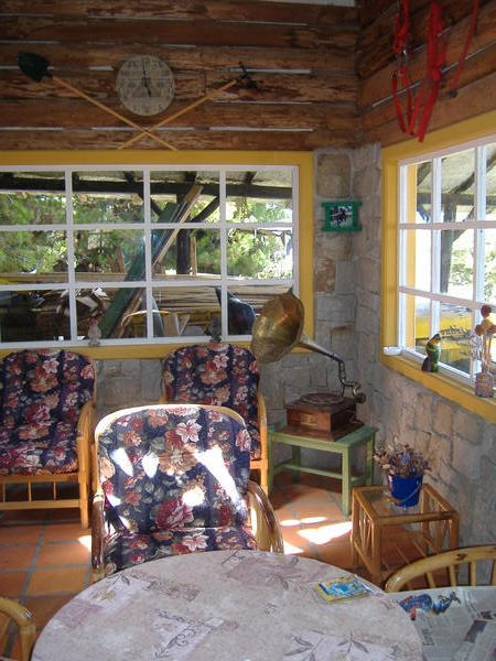 The interior of the cabin