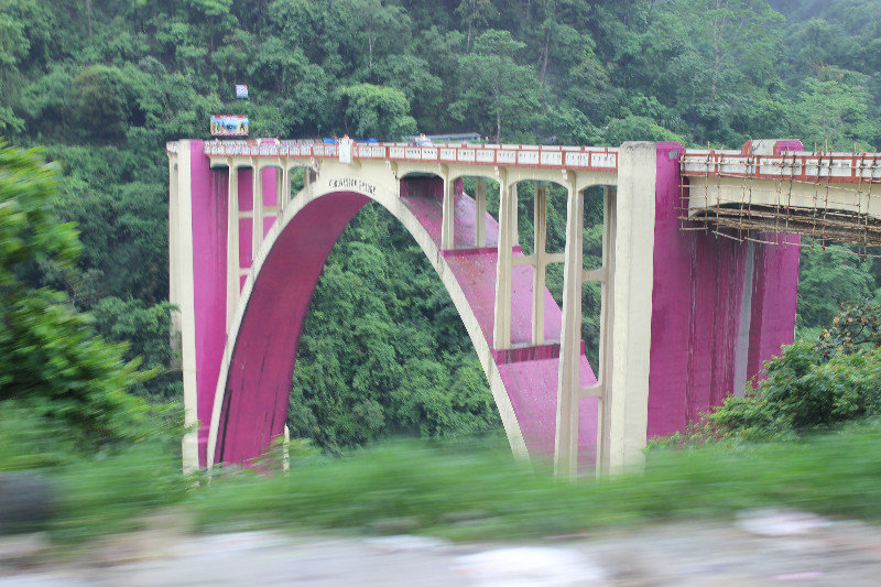 Suspended bridge way to gangtok