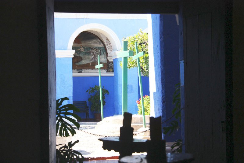 blue convent walls