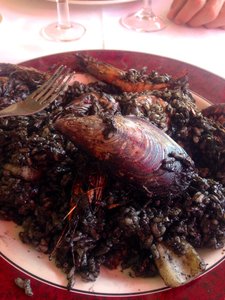 Traditional Catalan dish - black rice