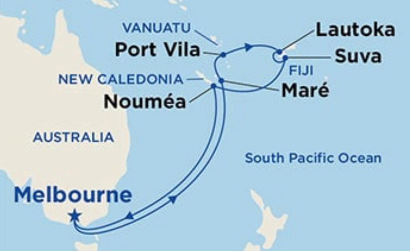 This map shows the ports we stopped at