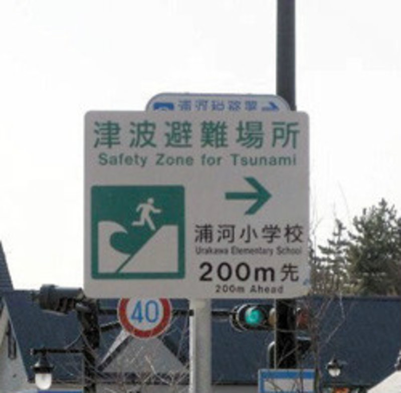 Sign of safety area for Tsunami