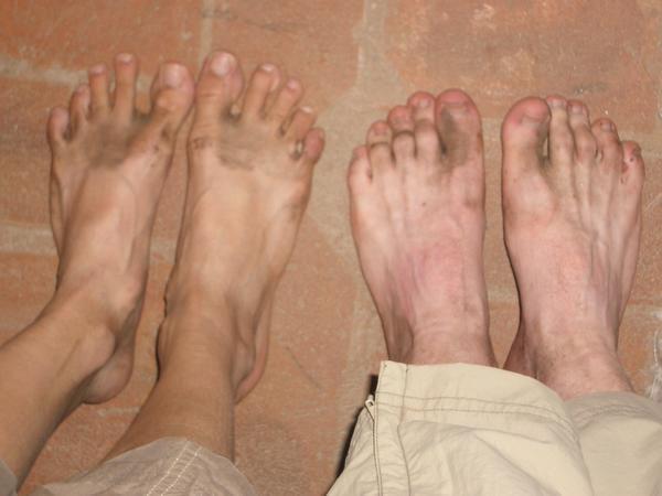 Our feet after the hike