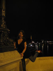 On Pont Neuf with the Eiffel Tower in the background