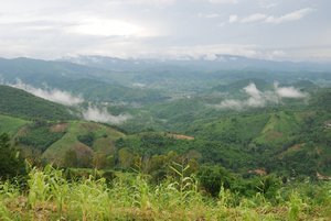 a view of the akha hill valley